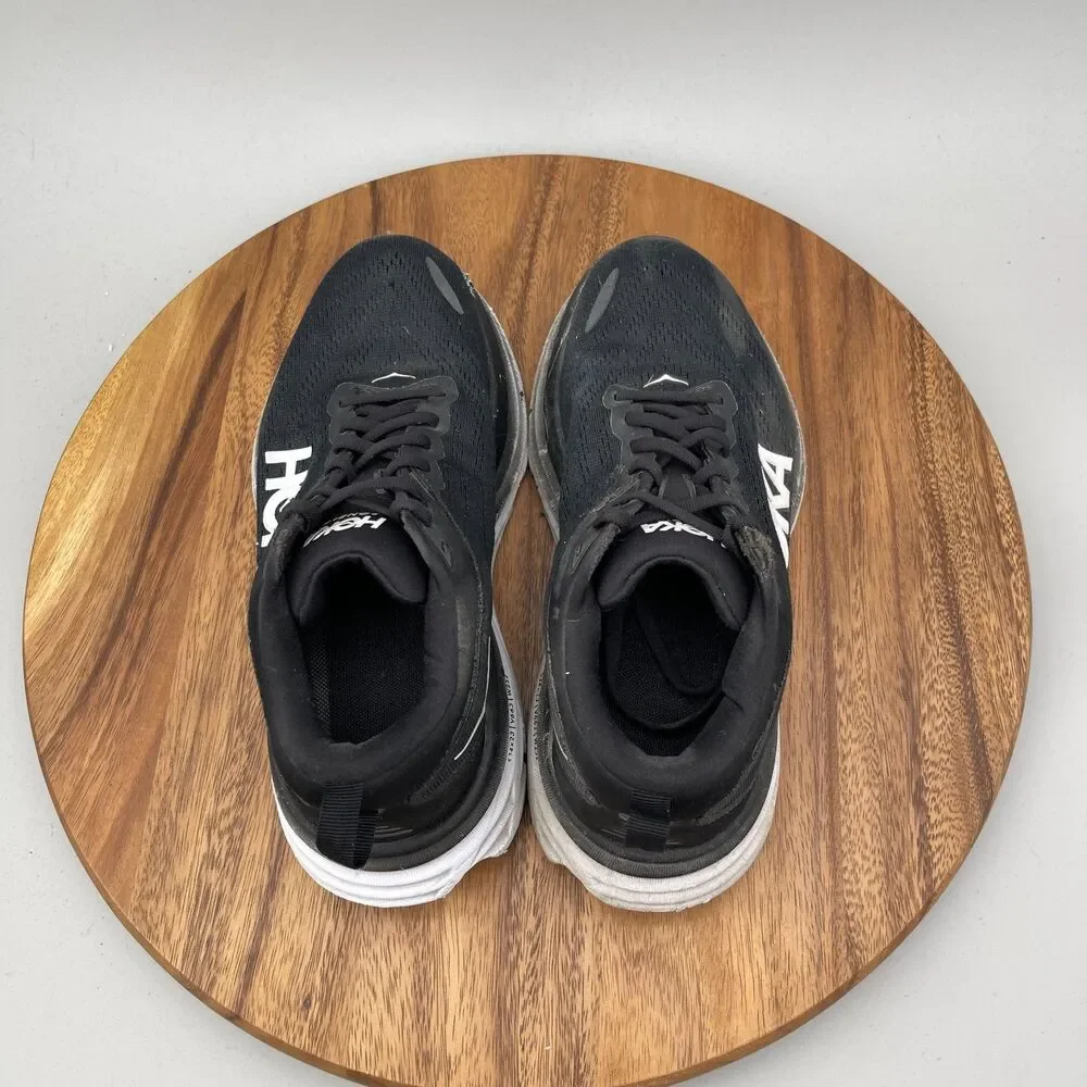 Hoka One One Bondi 8 Shoes Womens Size 8.5 D Black Running Comfort Walking Gym